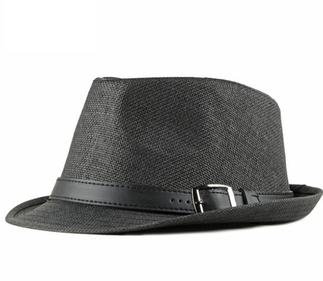클래식 페도라 가죽버클 중절모 바리스타 공연모자