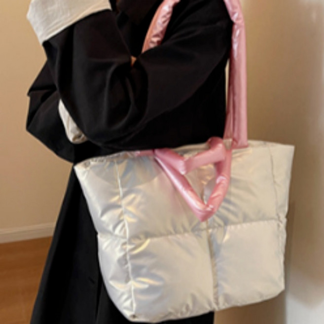레오노바 패딩백 크로스 숄더 패딩 미니 캔버스 가벼운퀼트 에코백