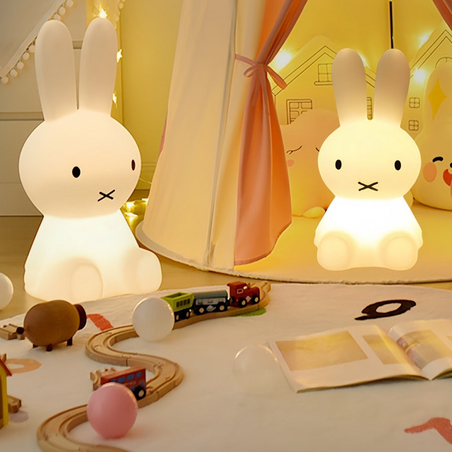 (아미자드) 미피 토끼 무드등 무선 16색상 토끼등 KC인증 충전 거실 분위기 조명 침실 수면등 아기 수유등 캐릭터 취침등 귀여운 스탠드 인테리어 집들이 출산 선물, 80cm, 80CM 태양광모델