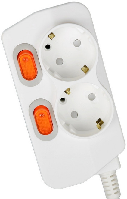 매직파워 국산 멀티탭 2구 개별형, 화이트(WHITE), 1개, 3m