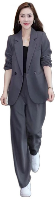 봄 여성 직업용 빅사이즈 정장 세트 루즈핏 슬림핏 캐주얼 직업 다양한 체형 편안 환경 스타일 코트 와이드 팬츠 투피스 세련 일상적인 업무 환경 출근룩