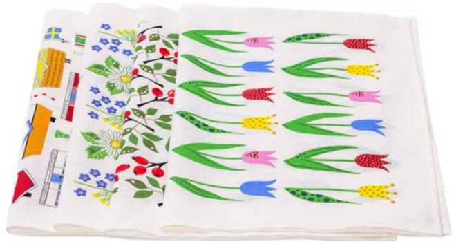 스칸네이처 스웨덴 주방 린넨 키친크로스 50x70cm, anneco-Cherry, 1개