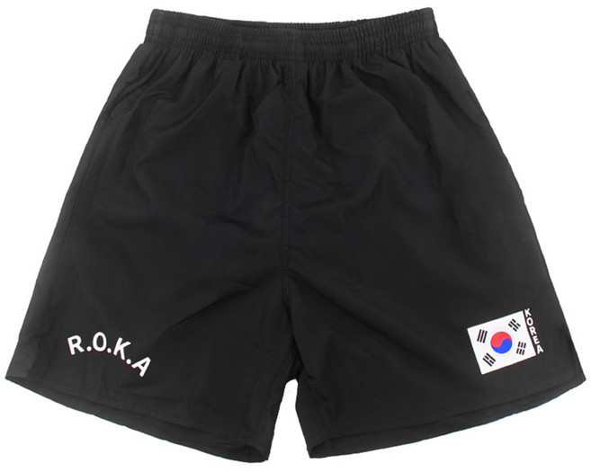 밀리터리 ROKA 태극기 반바지 검정