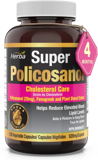 폴리코사놀 20mg 120식물성캡슐 옥타코사놀 62.56%함유 슈퍼 Policosanol 허바 캐나다, 1개, 120정 - 쿠팡