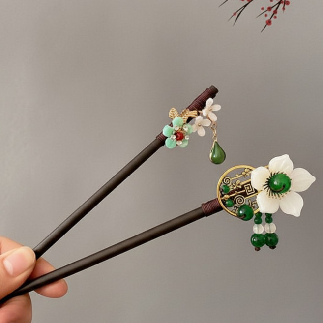 YD market 비녀 똥머리 올림머리 헤어핀 18cm 2p 세트