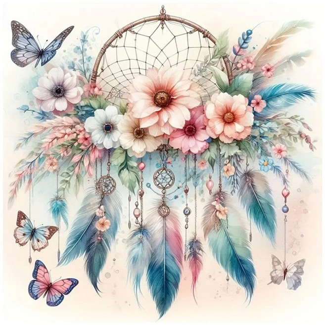 (2+1)보석십자수 패브릭형 DIY 십자수 공예 20x20, 26.드림캐쳐, 1개