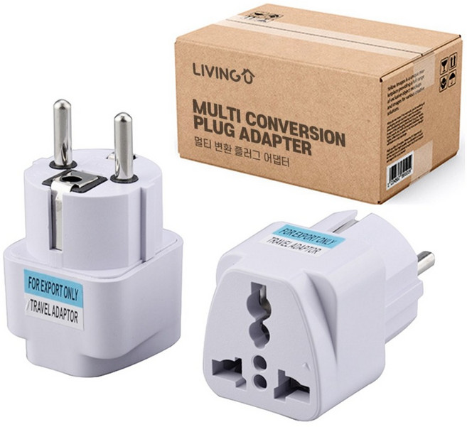 리빙유 멀티 변환 어댑터 콘센트 돼지코 110V 220V 변환, 2개