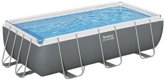 BESTWAY #56442 고급형 파이 프사각 수영장 404x201x100cm 사다리 + 샌드여과기 + 덮개 포함, 1개