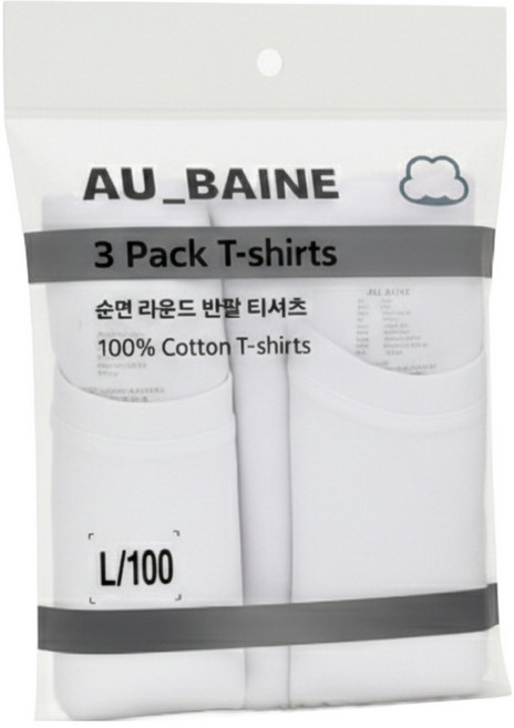 순면 라운드 반팔 티셔츠 3팩 30수 코마사 면티 튜블러티셔츠
