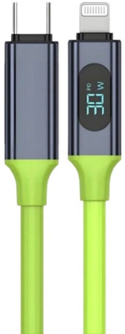 240W 超級快充數顯線 E-MARK晶片 USB2.0 480Mbps, 綠色-Type-C to lightning 30W數據顯示器, 1個, 1.5m