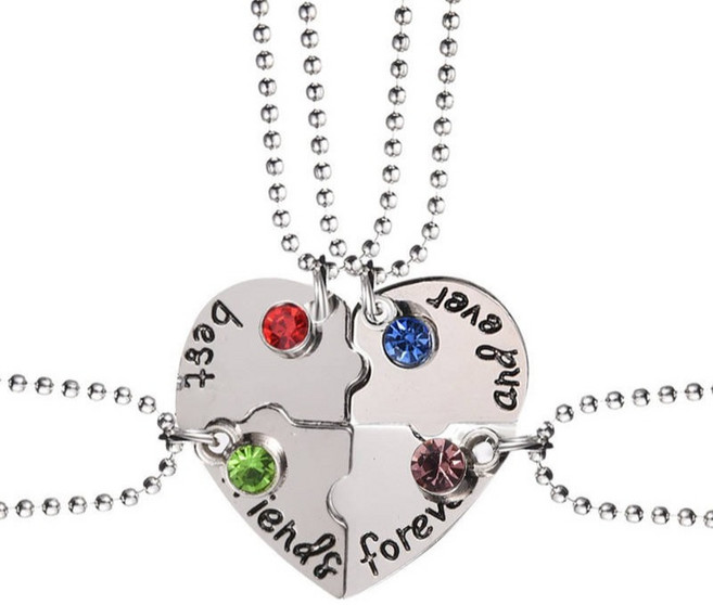 우정 목걸이 써지컬 스틸 커플 학생 퍼즐 팬던트