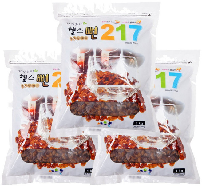 새우몰 지퍼백 번데기 3kg(1kgx3) 보존료 색소 MSG 무첨가 누에뻔데기100%, 1kg, 3개