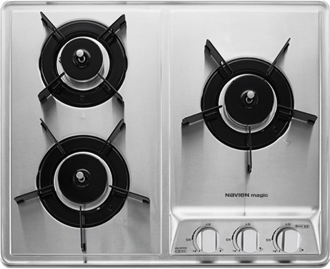 [방문설치]나비엔 매 빌트인 3구 가스레인지(배터리), LNG, GRB-4103ND/PD