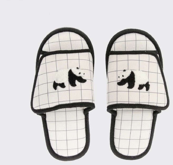 [tbh] 판다 벨크로 조절 슬리퍼 남녀공용 커플 실내외 겸용 거실화 외출용 슬리퍼