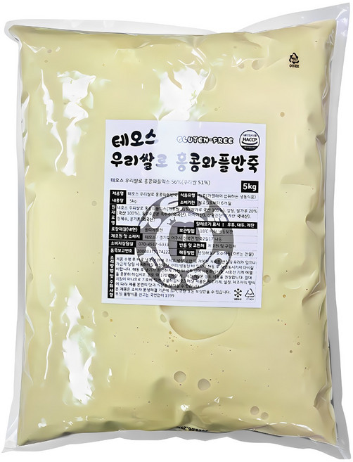 테오스 우리쌀로 홍콩와플반죽 (HACCP인증 아이스박스 완충포장), 1개, 5kg