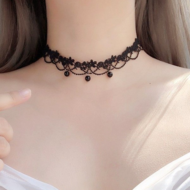 일호장신구 블랙 초커 모음 18종 레이스 비즈 화려한 클럽 파티 할로윈 연말 모임 쵸커 목걸이