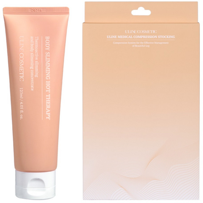 [유라인코스메틱] 셀룰라이트 ppc 웜업 지방분해 크림 & 의료용 압박스타킹, 팬티형, 1개