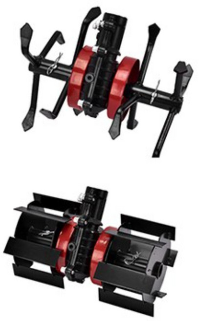 예초기 날 부착 부속 텃밭 밭갈이 예초 잡초 제거 만능 로타리 2종 세트, 2종세트, 1개