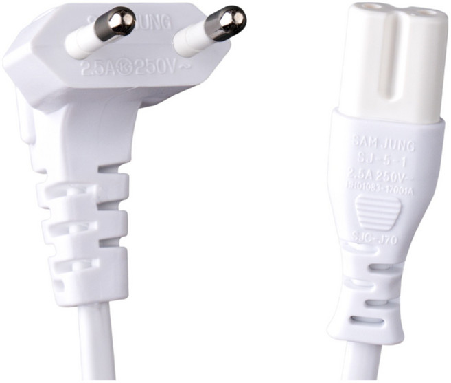 삼정 국산 AC 8자 백색 코드 케이블 화이트, 3m, 1개