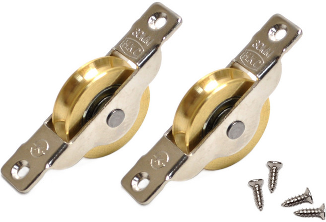 로드하드웨어 목문용 황동 신주 호차 창문/중문/미닫이문 로라, 오메가, 2개