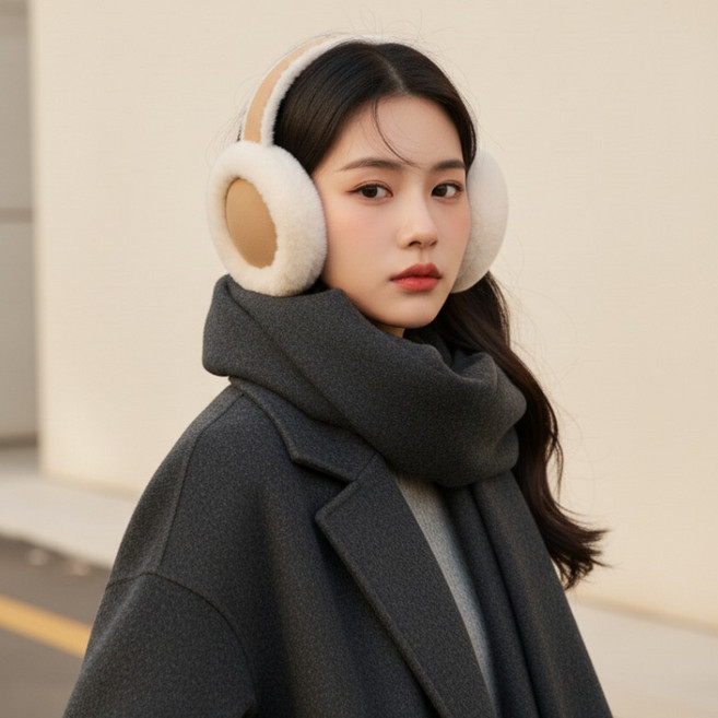 하트플로우 접이식 방한 겨울 털 귀도리