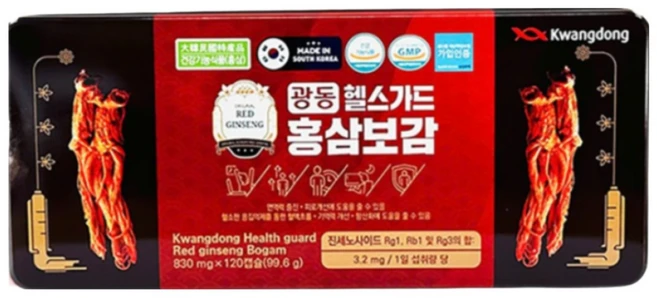 광동 헬스가드 홍삼보감 광동 홍삼캡슐, 1개, 120정 - 쿠팡