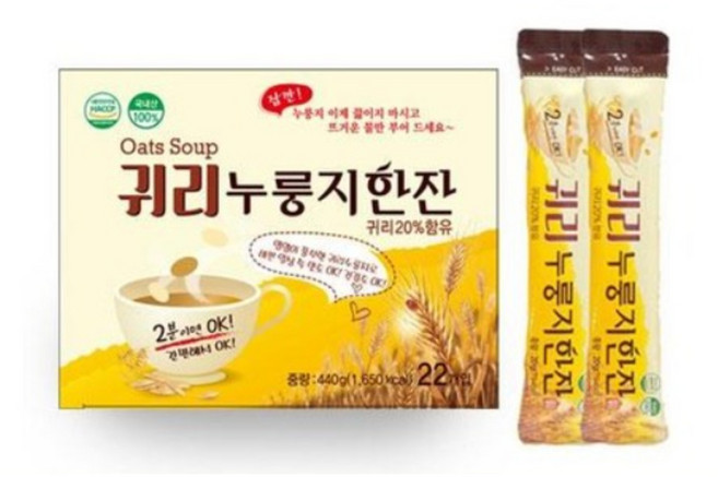 쌍지뜰 HACCP 국내산 물만 부어 먹는 귀리누룽지한잔, 440g, 1박스