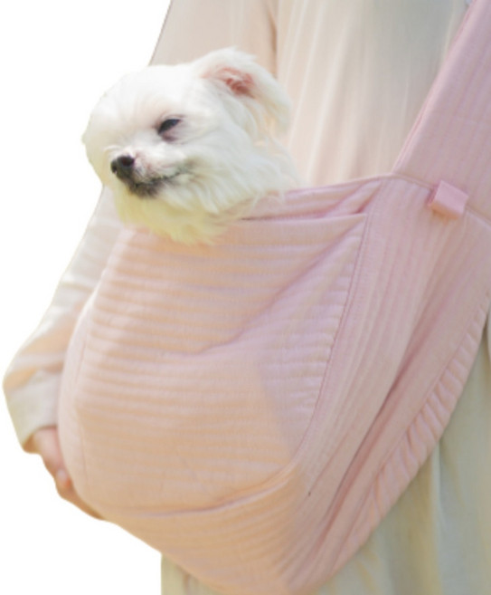 퍼닝 강아지 슬링백 포대기 이동가방, 핑크, 1개