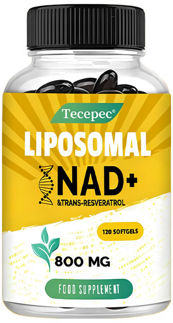 리포좀 NAD+ 트랜스 레스베라트롤 800mg으로 세포건강과 신진대사 건강한 에너지 높은 흡수율, 1박스, 120정