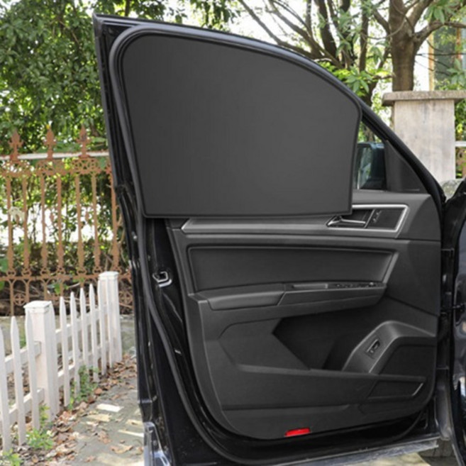 누비온 강력 자석 차량용 햇빛가리개 암막커튼, 앞좌석 2P, 1세트