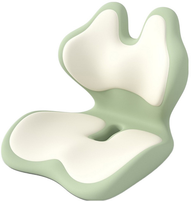 나비형 허리받이 쿠션 생체모방 날개디자인 직장인 학생용 자세교정 장시간착석, 녹색