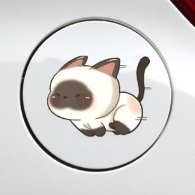 차량용 땜방 스티커 세트 좌우 흠집커버 스크레치 데칼 자동차 주유구 장식 튜닝 스티커, 야웅이, 2세트