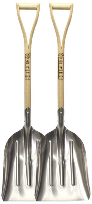 국산 눈삽 알루미늄 원목 자루 오삽, 2개