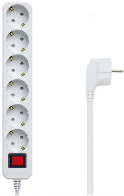 HiPPO 히포 국산 메인 스위치 멀티탭 6구 16A 통합 절전 안전 접지, 1개, 화이트, 3m