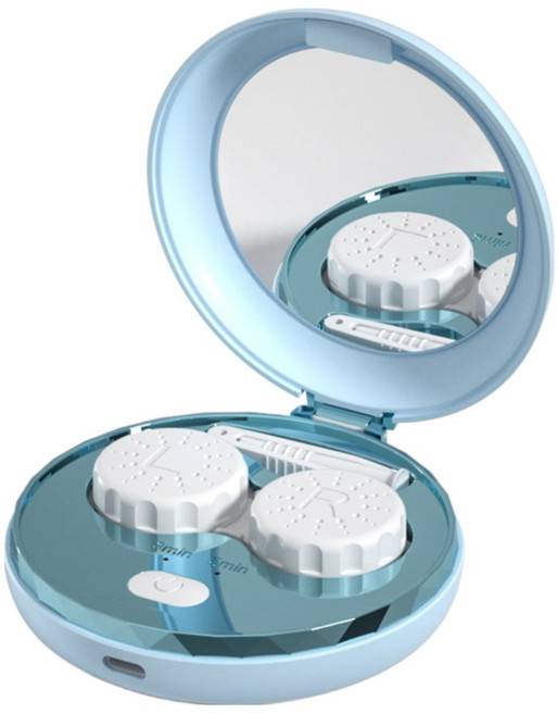 AOSS 무선 듀얼UV 초음파 살균 렌즈세척기, 1개, 블루