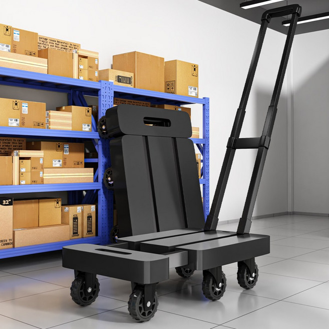 스피세프 가정용 접이식 카트 확장형 핸드카트, 1개, 블랙31*59cm