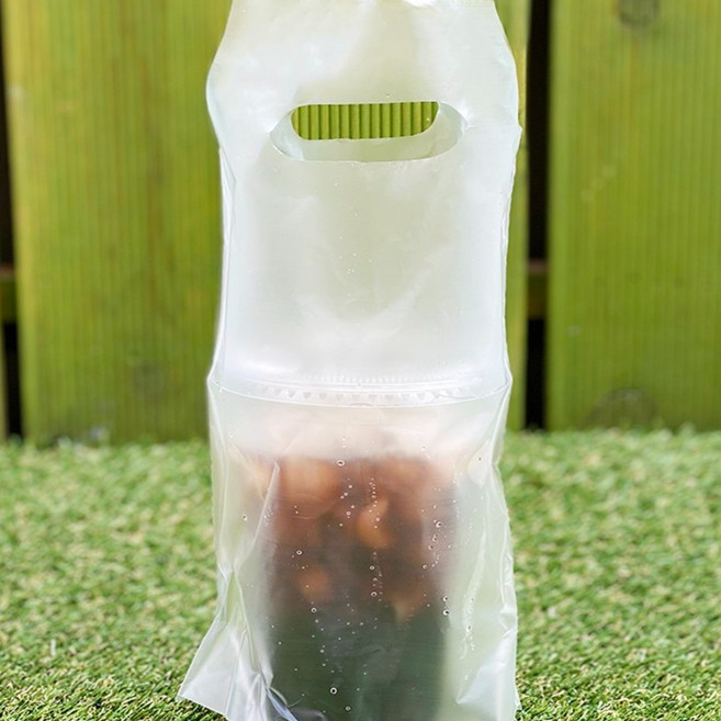 (당일발송) 비닐모아 비닐 컵캐리어 테이크아웃 무지 커피비닐캐리어 1구, 25개, 200개