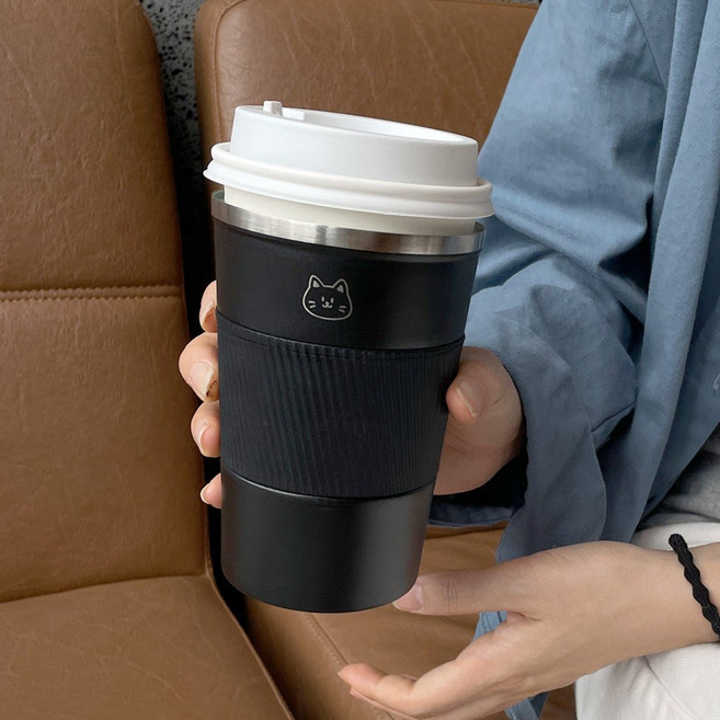 감성픽 추위사냥 보온보냉 차량용 컵홀더, 블랙, 1개