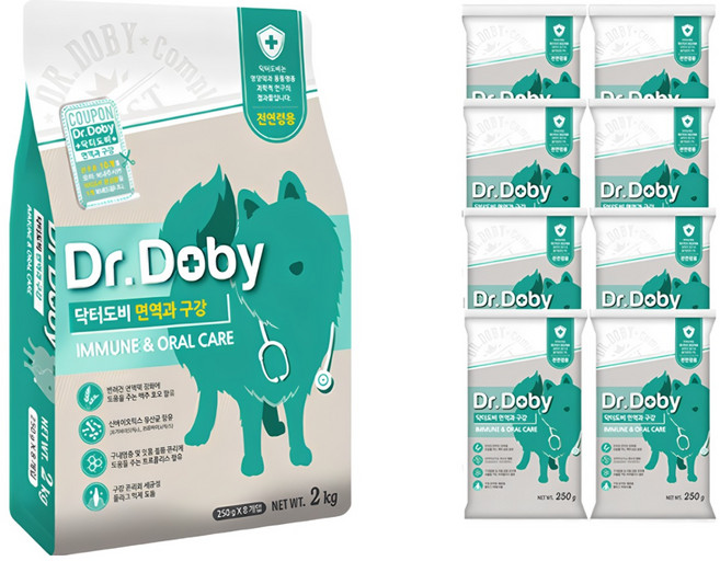 닥터도비 강아지 면역 기능성 사료, 구강/치석관리, 2kg, 1개