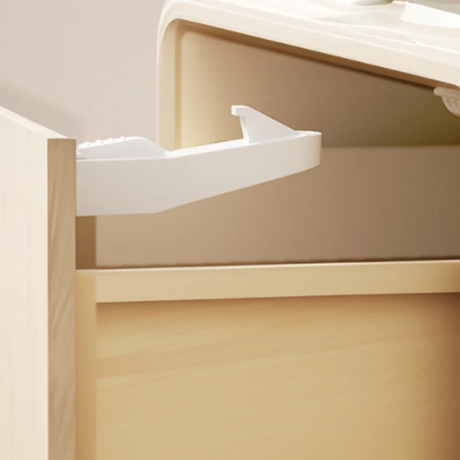 히든터치락 아기 서랍잠금장치 서랍장 싱크대 내장형 안전 문열림방지, 4개, 화이트 - 쿠팡