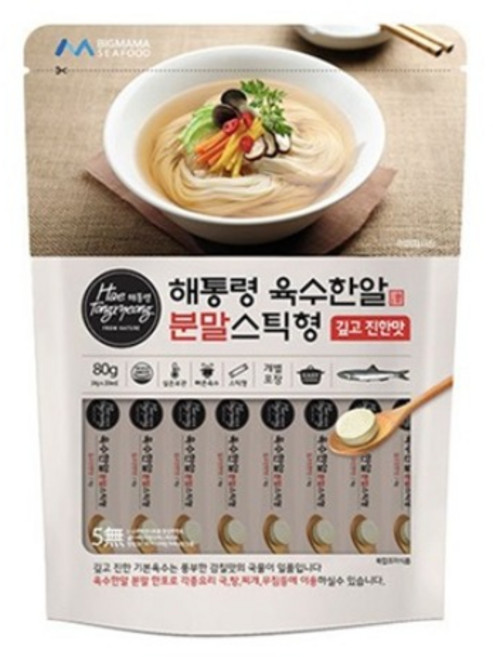 해통령 육수한알 분말스틱형 깊고진한맛, 80g, 5개