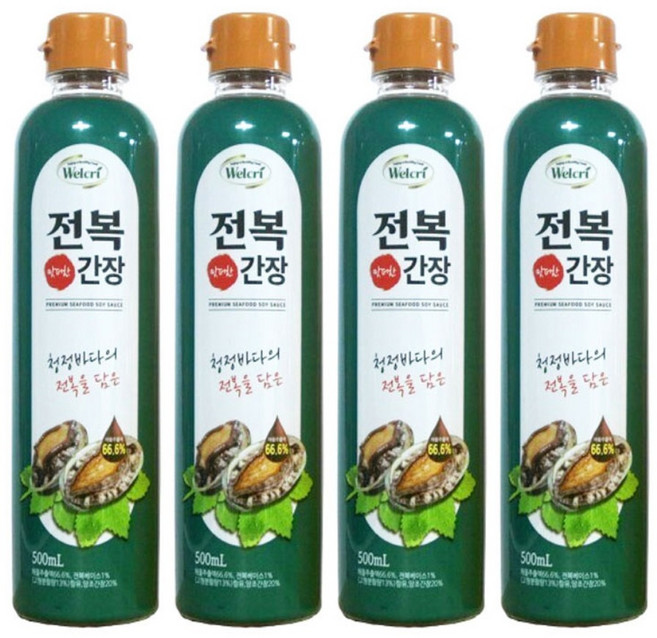 홀렌 맛더한 전복간장 만능간장, 4개, 500ml