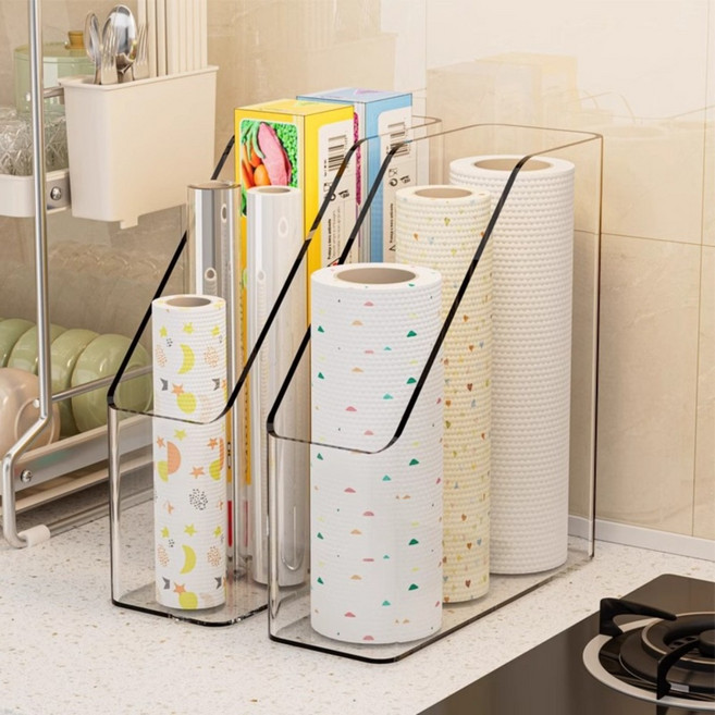 다데이 랩 비닐 밀폐 정리 케이스 수납 케이스 1SET, 2개, 투명