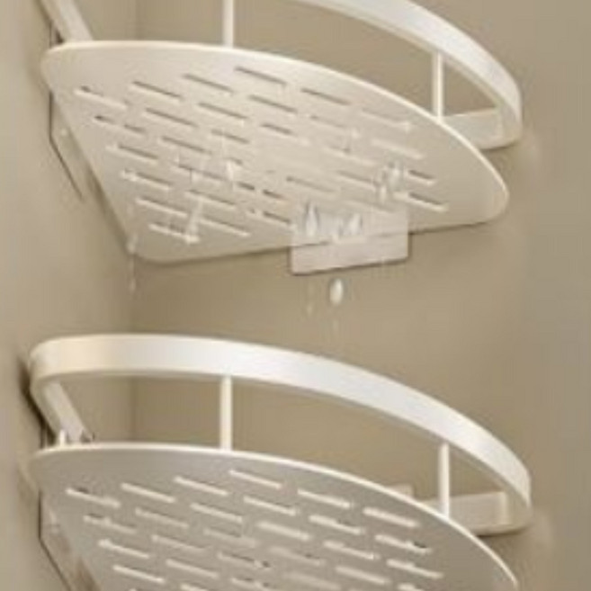 킴스에디션 1+1 무타공 욕실 코너선반, 4개, 백색+백색