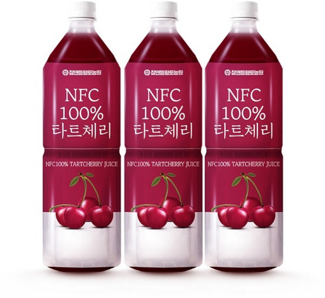 참앤들황토농원 NFC 착즙 타트체리주스, 1L, 3개