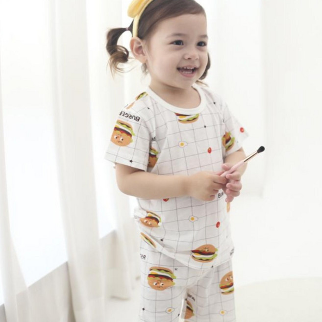 잼베이비 유아동 밤부코튼 5부 상하세트 아기 여름잠옷 아동실내복 대나무소재 어린이 탁월한 부드러움