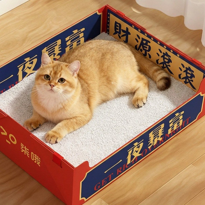 고양이화장실 휴대용 일회용 배변함, 1개, 붉은색