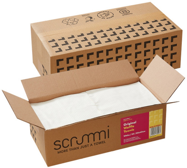 프랑스 고급 일회용 타월 80cm x 40cm 50매 Scrummi 스크러미 유럽 타올 수건, 화이트, 1개