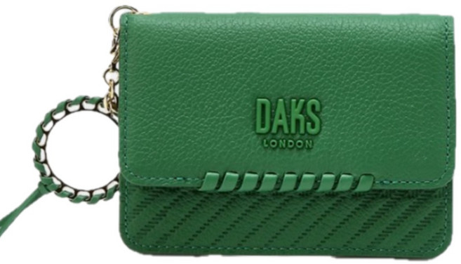 닥스 D.A.K.S 로고 배색 소가죽 여성 카드지갑 (선물포장)