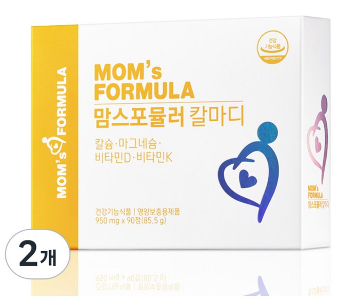 맘스포뮬러 칼마디 임산부 수유부 칼슘 마그네슘 비타민D 칼슘제, 2개, 90정